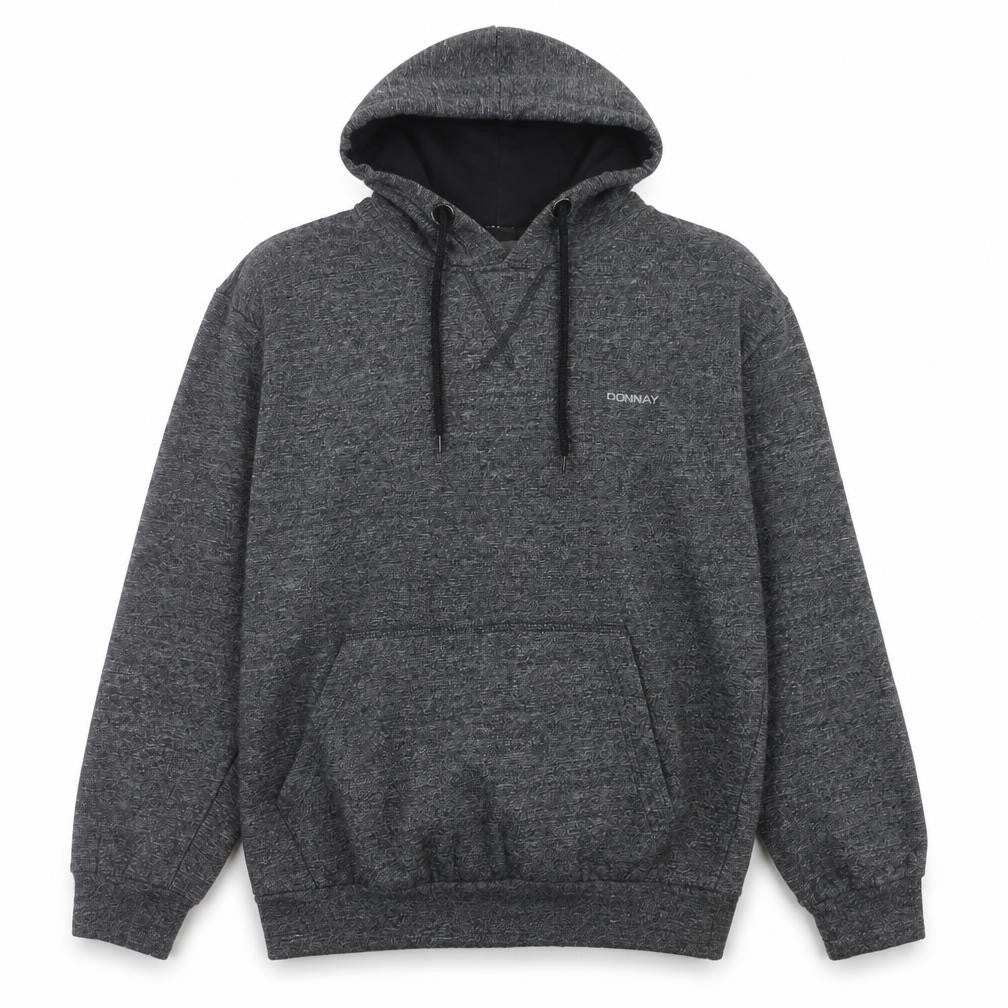 Front view of Donnay Men’s Grey Pullover Hoodie Medium Hooded Sweatshirt