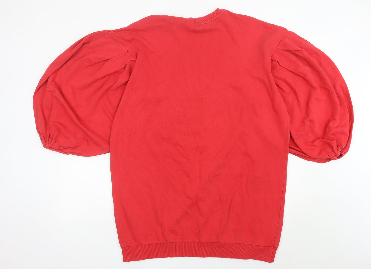 ASOS Womens Red Shift Balloon Sleeve Dress Size 8 Crew Neck