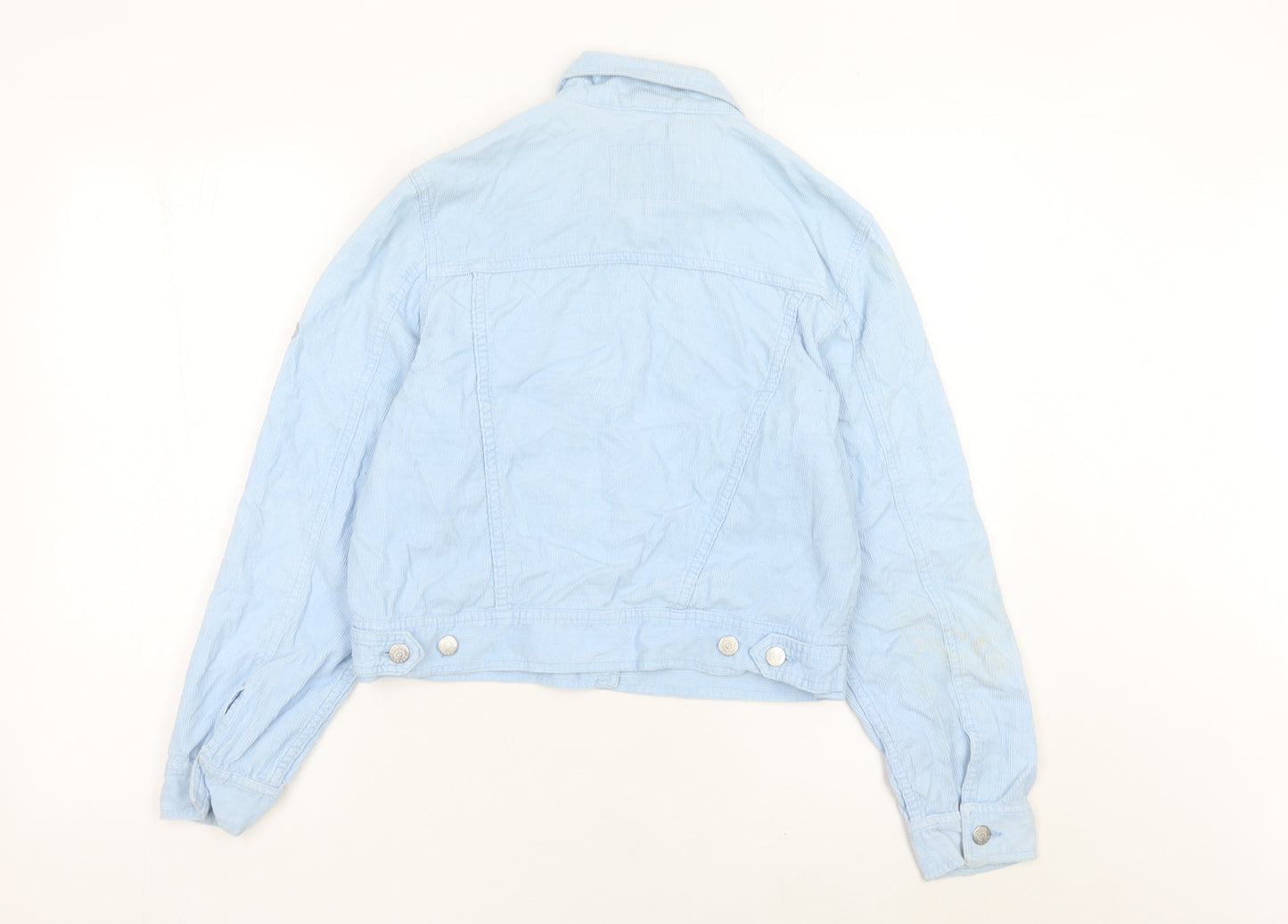 Henri Lloyd Womens Blue Corduroy Jacket Size 10 Casual Cropped