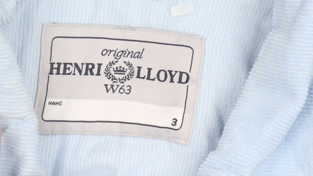 Henri Lloyd Womens Blue Corduroy Jacket Size 10 Casual Cropped