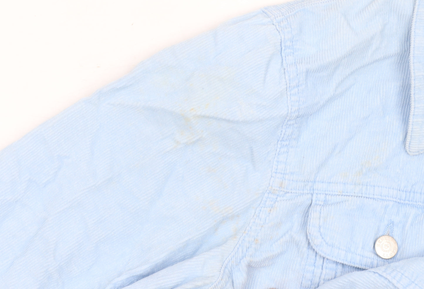 Henri Lloyd Womens Blue Corduroy Jacket Size 10 Casual Cropped