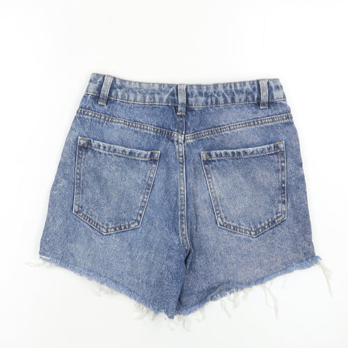 New Look Women Blue Size 6 High Rise Cut-Off Denim Shorts