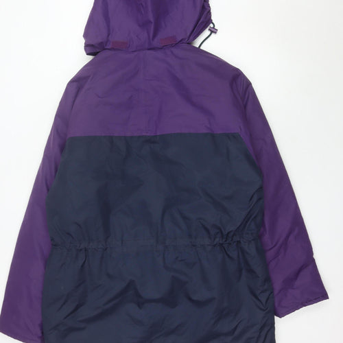 Gelert Women’s Purple Blue Parka Jacket L Hooded Waterproof