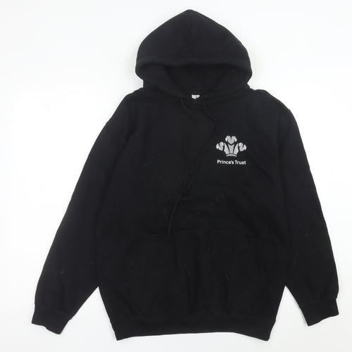 Just Hoods AWDis Women's Black Medium Pullover Hoodie Prince's Trust Logo