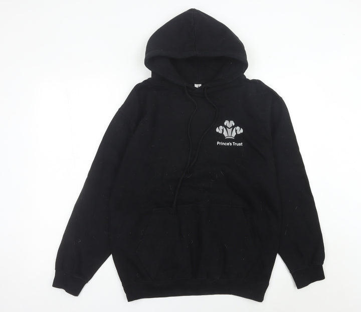 Just Hoods AWDis Women's Black Medium Pullover Hoodie Prince's Trust Logo