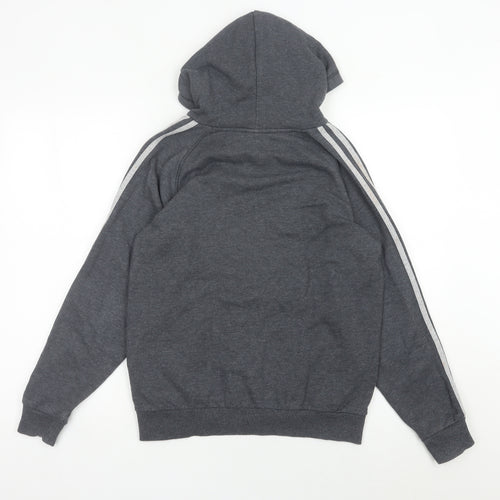 Adidas Boys Grey Pullover Hoodie 13-14 Years Long Sleeve Logo Sportswear