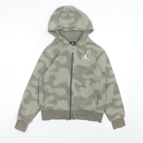 Jordan Boys Green Camouflage Full Zip Hoodie 10-12 Yrs Basketball Logo