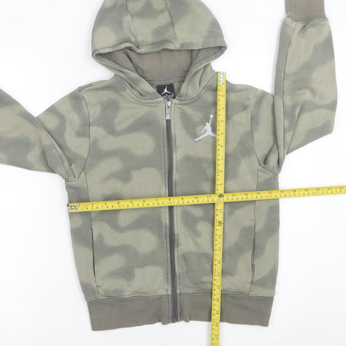 Jordan Boys Green Camouflage Full Zip Hoodie 10-12 Yrs Basketball Logo