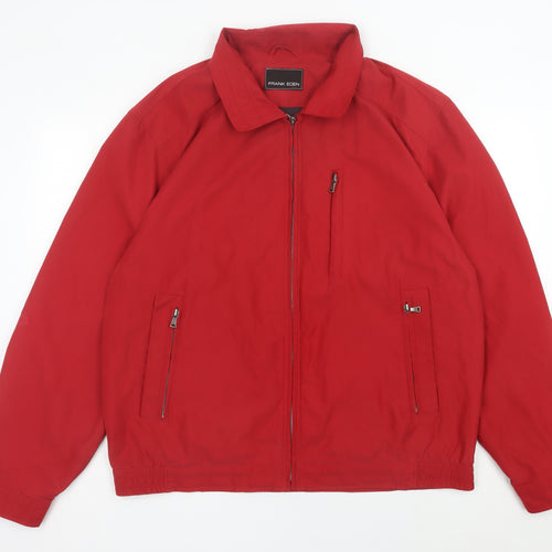 Frank Eden Men's Red Size 46 Polyester Zip Casual Jacket