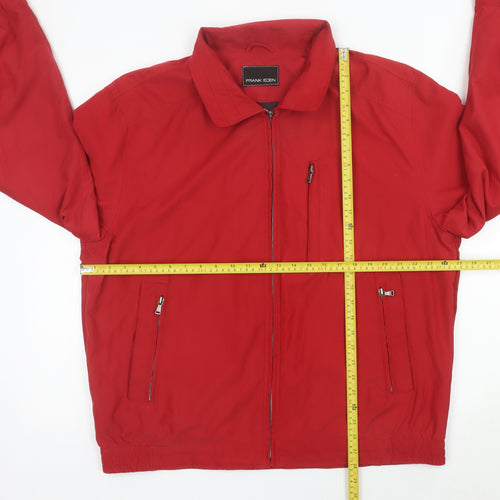 Frank Eden Men's Red Size 46 Polyester Zip Casual Jacket