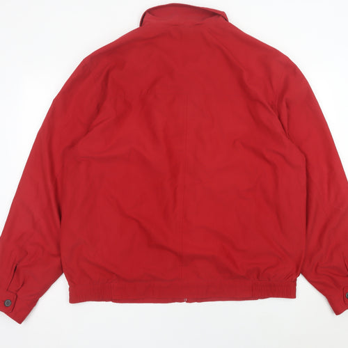 Frank Eden Men's Red Size 46 Polyester Zip Casual Jacket