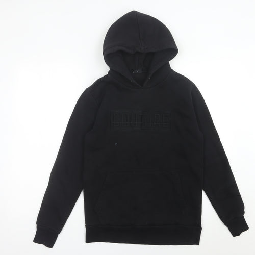 Fresh Couture Mens Black Pullover Hoodie M Logo Graphic Cotton Blend