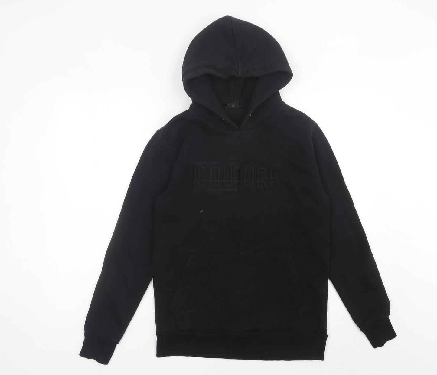 Fresh Couture Mens Black Pullover Hoodie M Logo Graphic Cotton Blend
