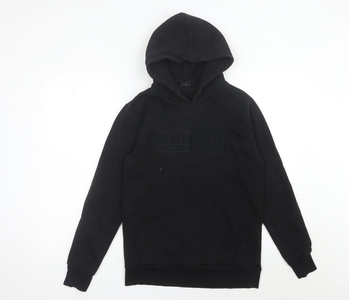 Fresh Couture Mens Black Pullover Hoodie M Logo Graphic Cotton Blend