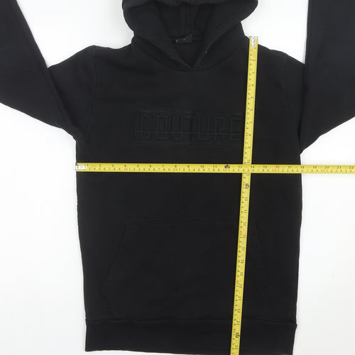 Fresh Couture Mens Black Pullover Hoodie M Logo Graphic Cotton Blend