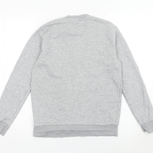 Adidas Boys Grey Logo Pullover Sweatshirt 13-14Y Long Sleeve Crew Neck