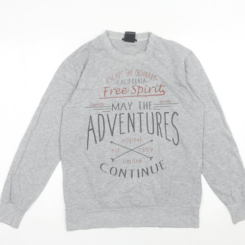 Smog Unisex Adults Grey Pullover Sweatshirt S Regular Fit