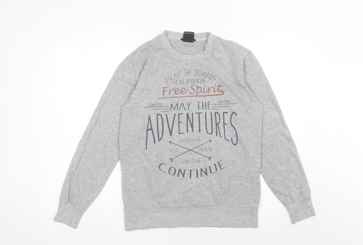 Smog Unisex Adults Grey Pullover Sweatshirt S Regular Fit