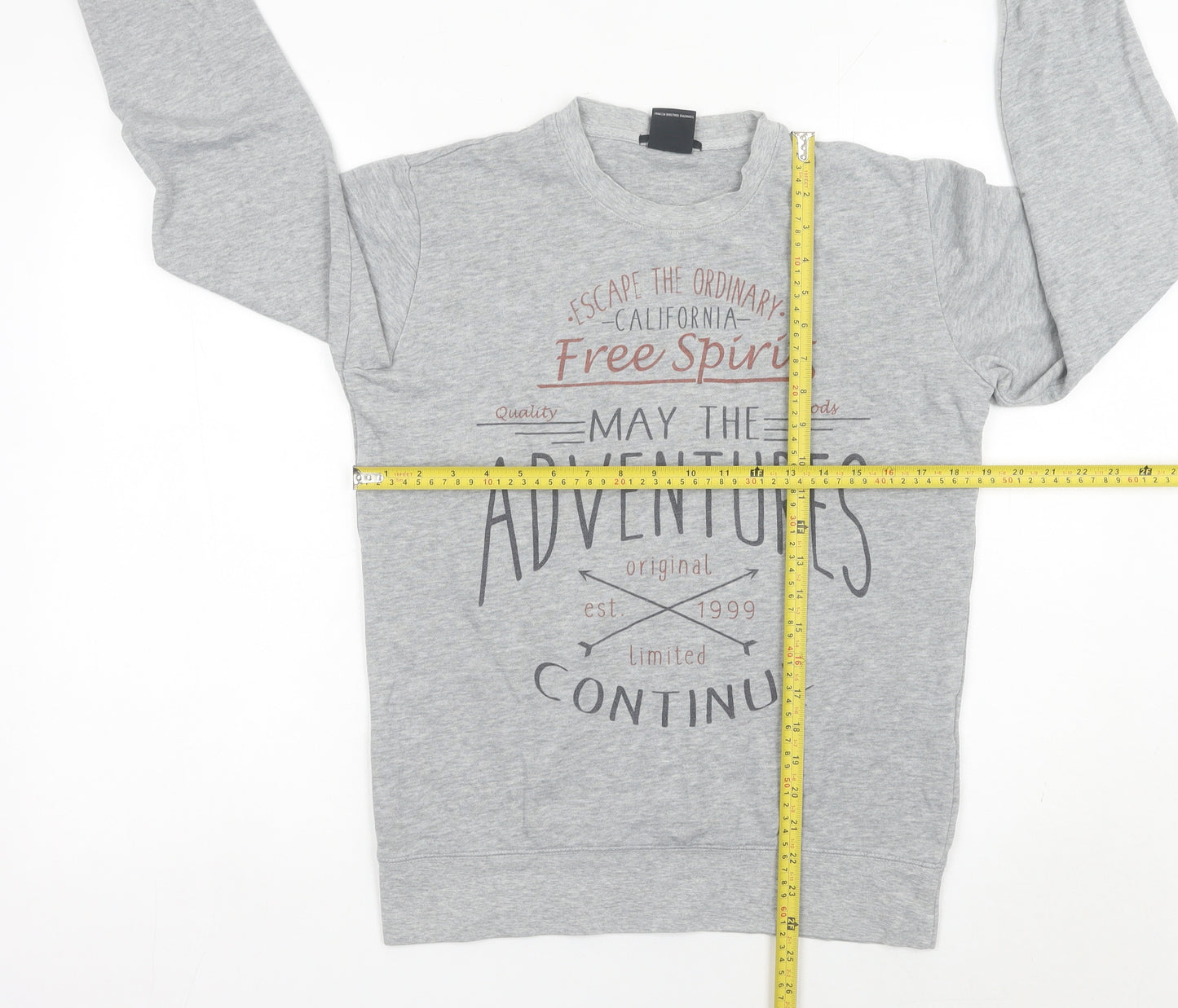 Smog Unisex Adults Grey Pullover Sweatshirt S Regular Fit