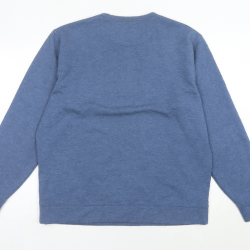JACHS New York Men's Blue Cotton Blend Pullover Sweatshirt Size L