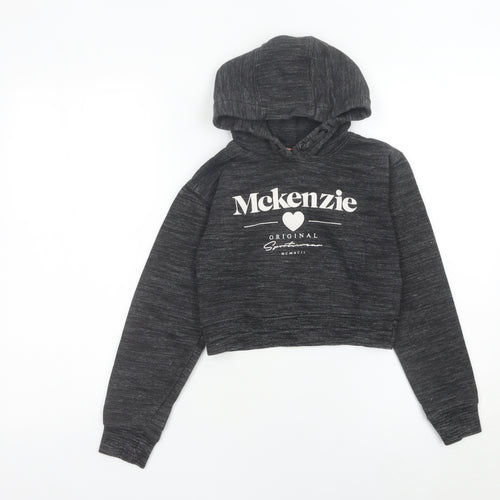 McKenzie Girls Grey Pullover Hoodie 8-10 Years Logo Hooded Sweatshirt