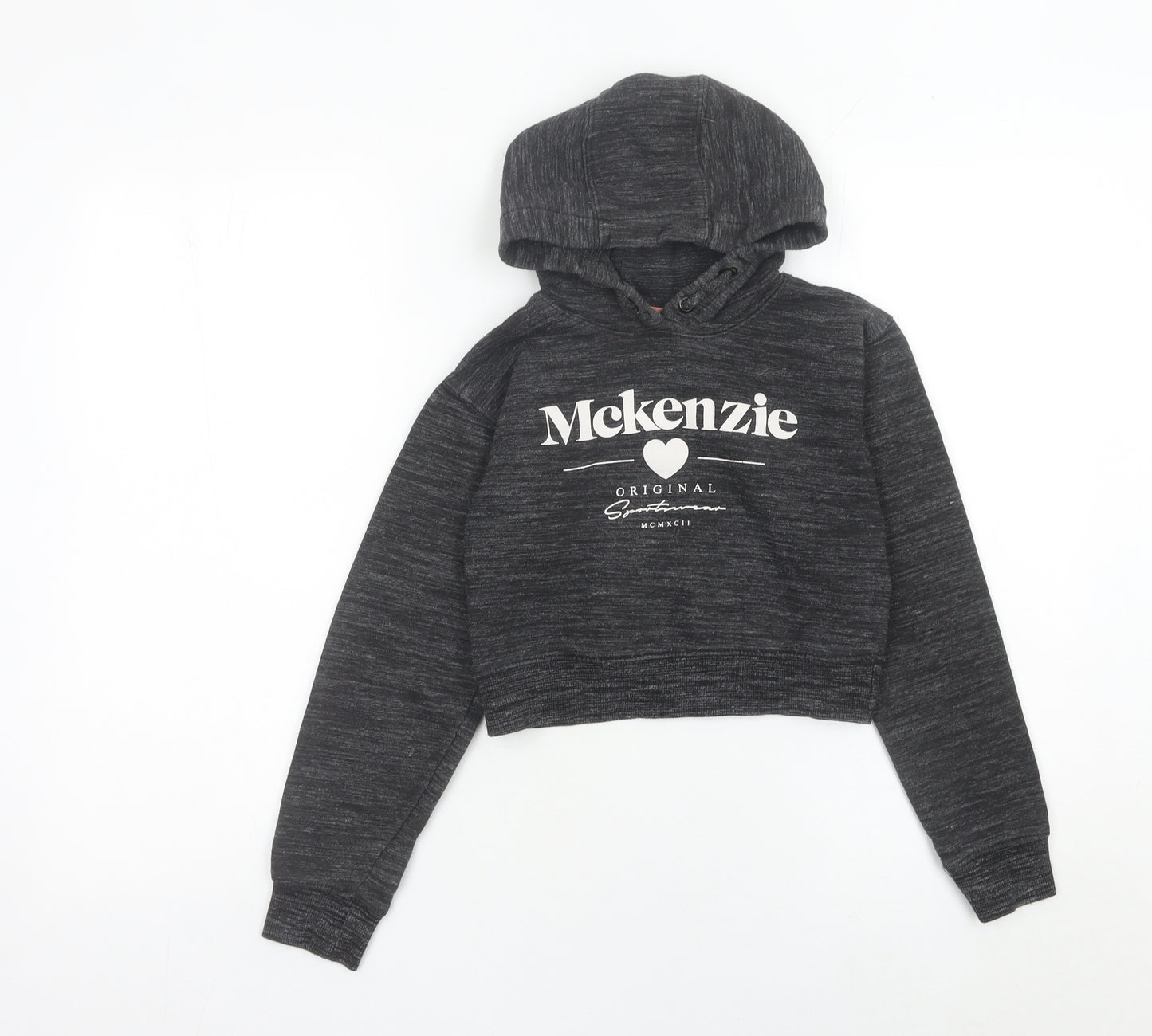 McKenzie Girls Grey Pullover Hoodie 8-10 Years Logo Hooded Sweatshirt