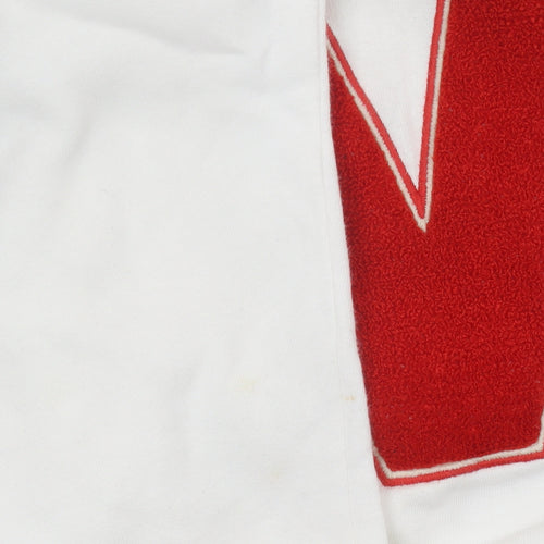 New Look Women’s White Sweatshirt Small Varsity Logo Pullover