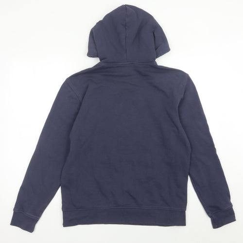 Adidas Womens Blue Hoodie UK 12 Pullover Long Sleeve Cotton Blend