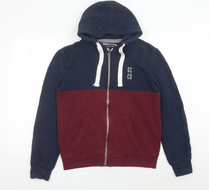 SoulCal & Co Men's Blue Red Full Zip Hoodie M Logo Cotton Blend