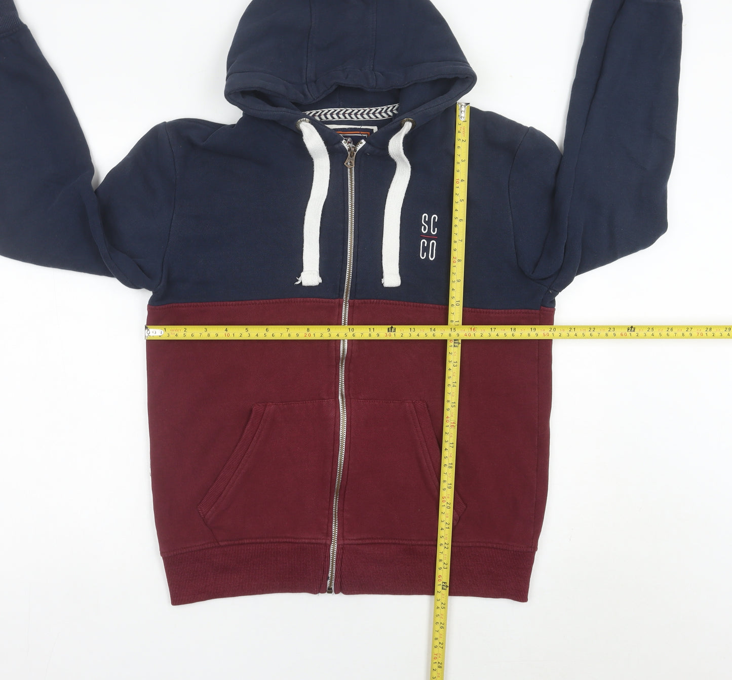 SoulCal & Co Men's Blue Red Full Zip Hoodie M Logo Cotton Blend
