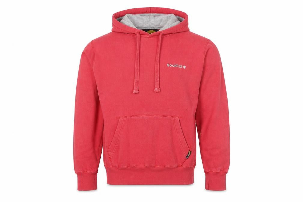 Front view of SoulCal Men’s Red Pullover Hoodie, size S, Hooded Sweatshirt