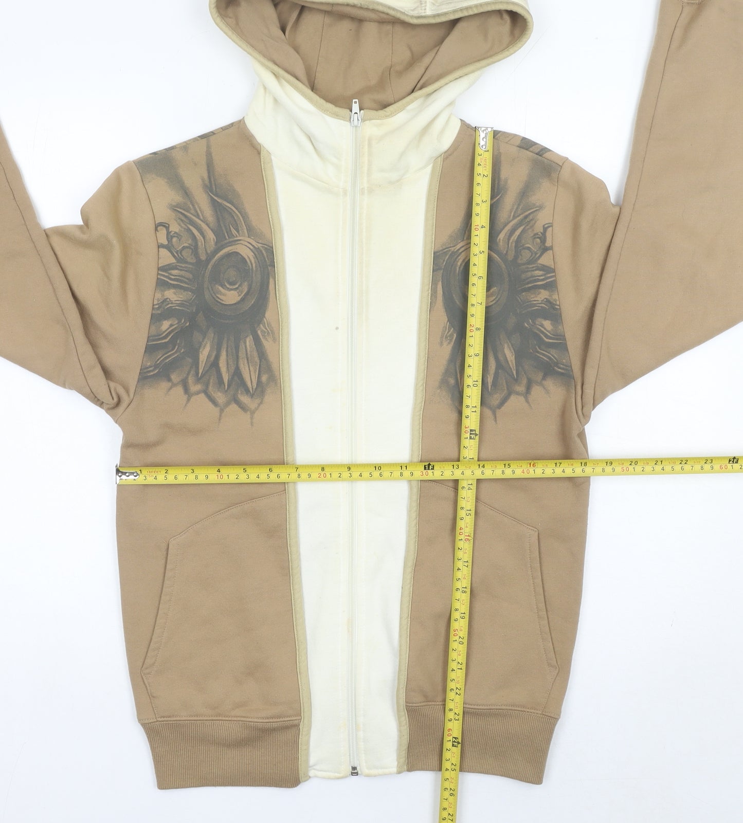 Jinx Blizzard Men’s Beige XS Full Zip Graphic Hoodie