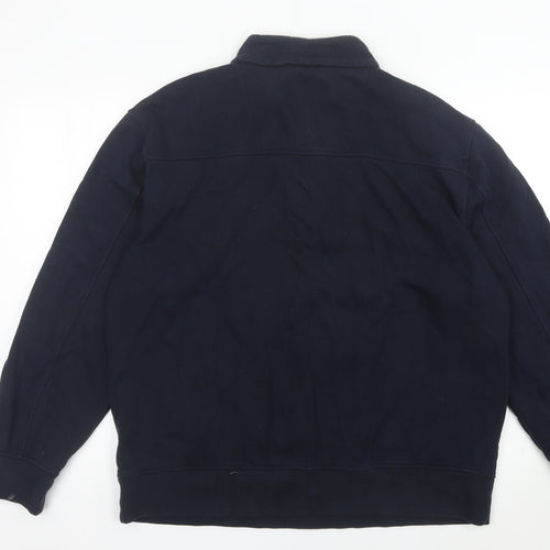 Atlantic Bay Mens Navy Grey XL 1/4 Zip Sweatshirt Pullover Cotton