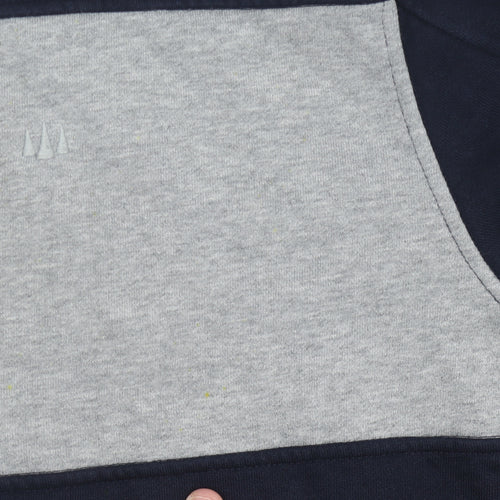 Atlantic Bay Mens Navy Grey XL 1/4 Zip Sweatshirt Pullover Cotton