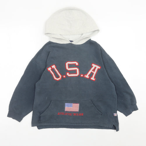 USA Sport Kids Blue Pullover Hoodie 7 Years Unisex Athletic Wear