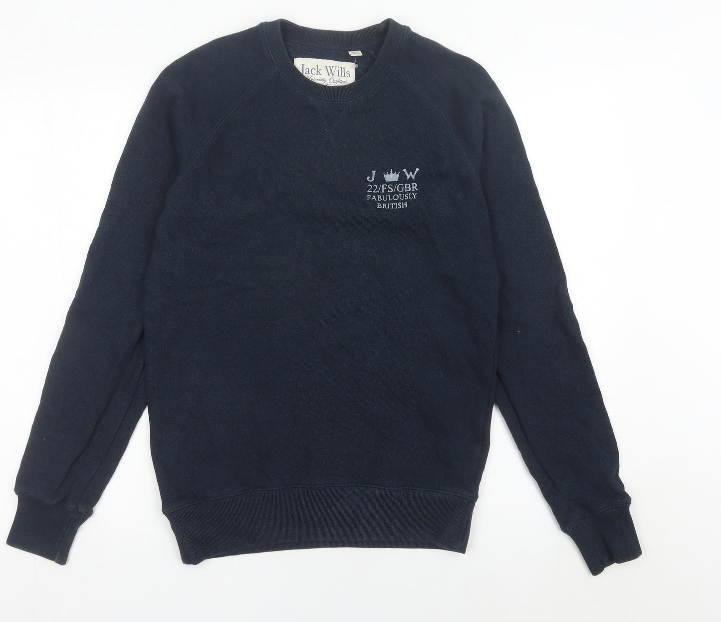 Jack Wills Mens Blue Small Pullover Sweatshirt Crew Neck Long Sleeve