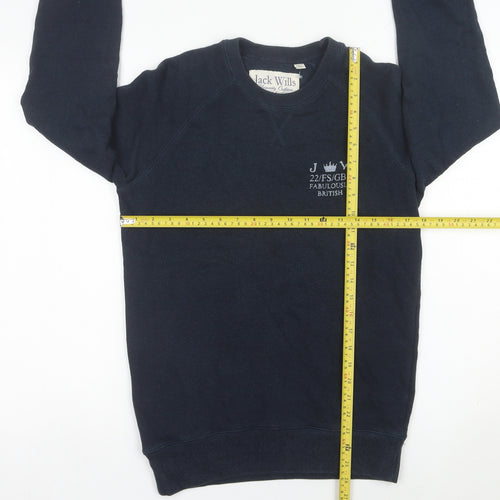 Jack Wills Mens Blue Small Pullover Sweatshirt Crew Neck Long Sleeve
