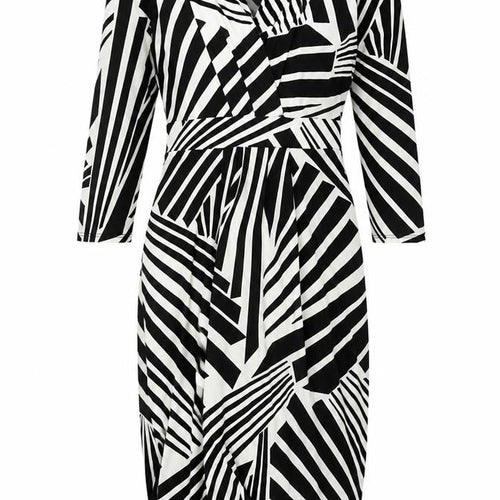 Debenhams Women’s Black White Geometric Wrap Dress Size 10