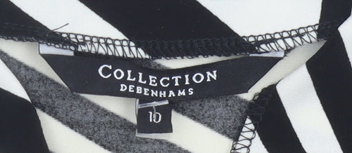 Debenhams Women’s Black White Geometric Wrap Dress Size 10