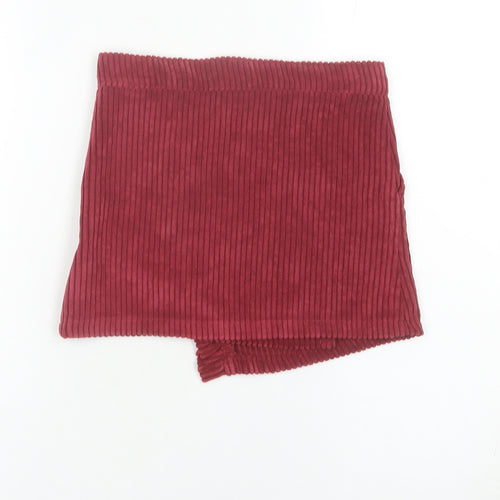 Matalan Girls Red Corduroy Wrap Skort 6 Years Ruffle Elastic Waist