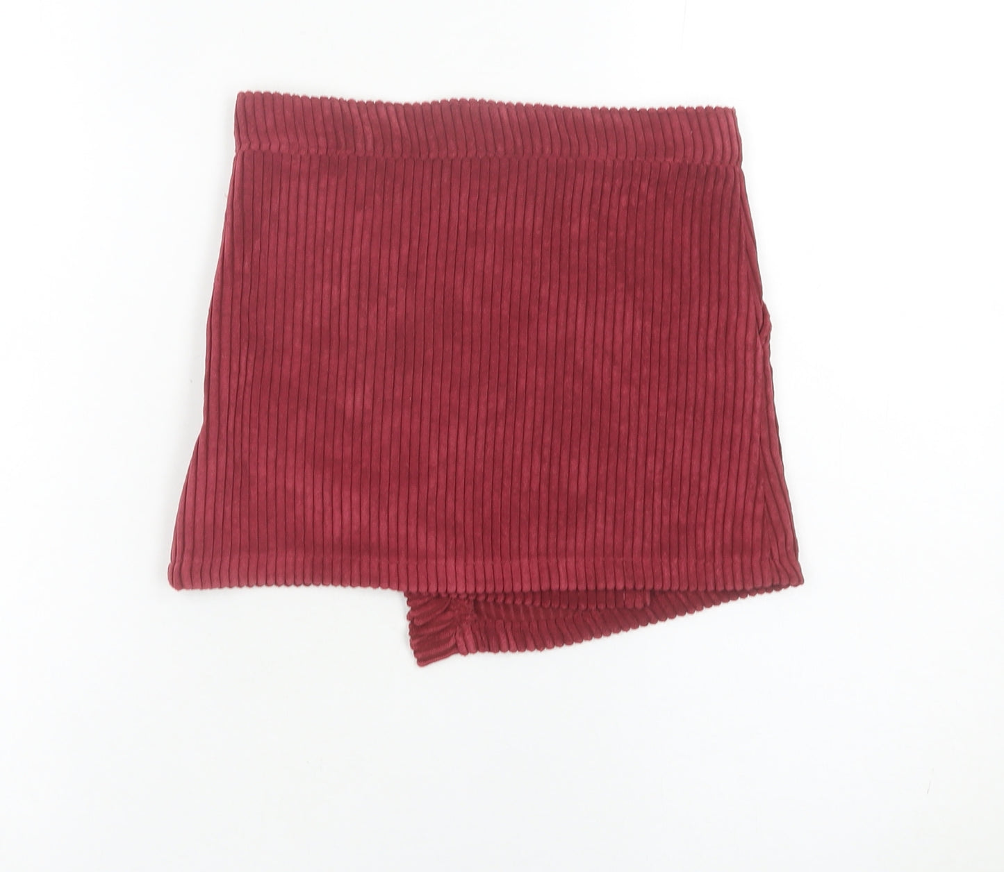 Matalan Girls Red Corduroy Wrap Skort 6 Years Ruffle Elastic Waist