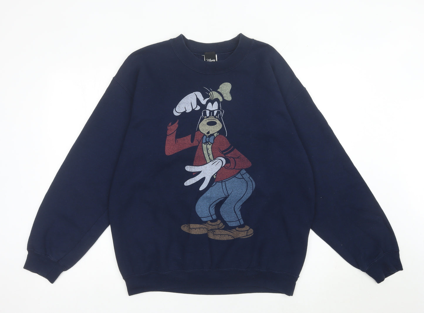 Disney Goofy Men's Blue Pullover Sweatshirt M Graphic Print