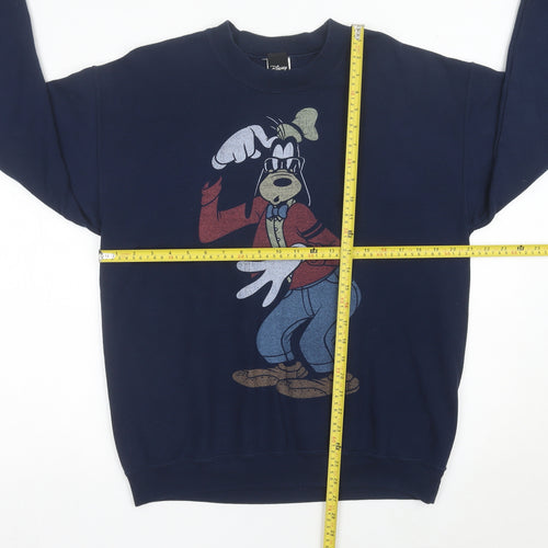 Disney Goofy Men's Blue Pullover Sweatshirt M Graphic Print