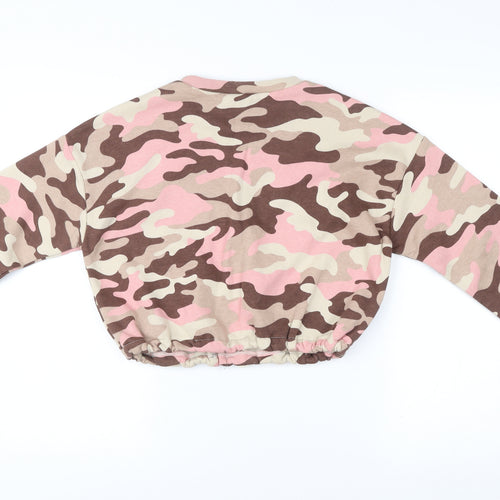 New Look Girls Pink Camouflage Graphic Sweatshirt Age 12-13 Years
