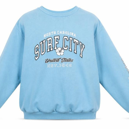 New Look Girls Blue Pullover Sweatshirt 12-13 Yrs Surf City Graphic Print