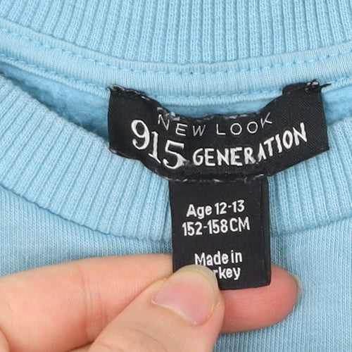 New Look Girls Blue Pullover Sweatshirt 12-13 Yrs Surf City Graphic Print