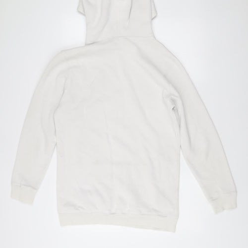 Nimes Mens White Hoodie Pullover Medium Graphic Logo Long Sleeve
