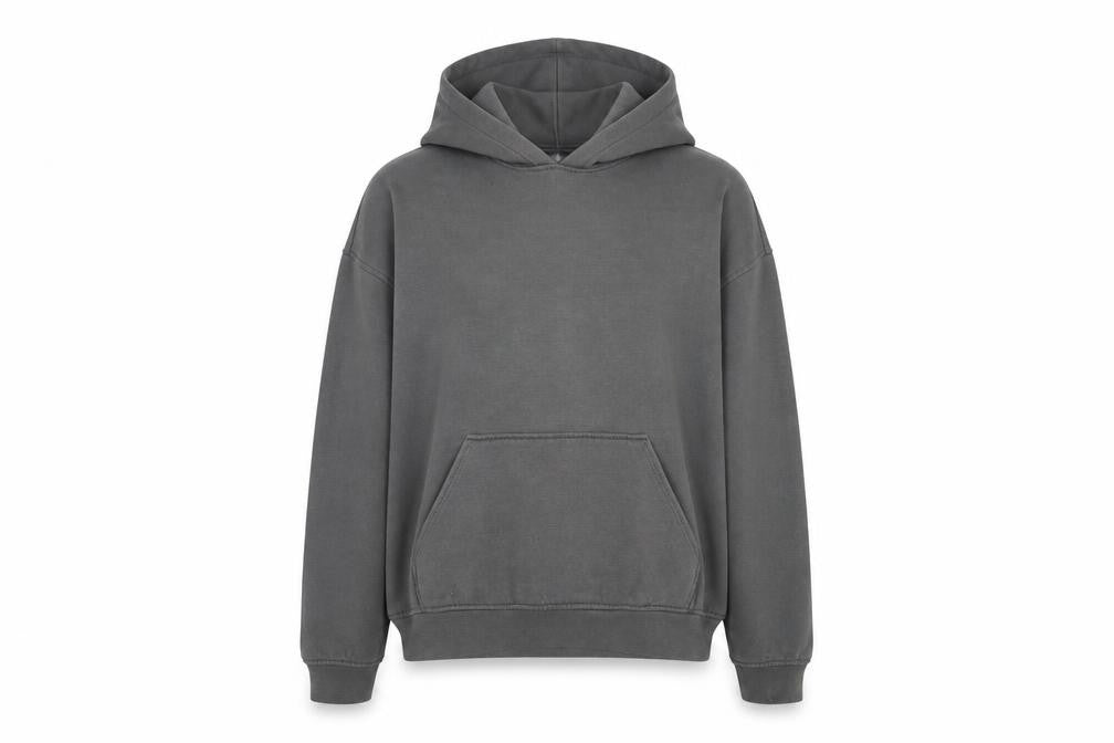 Front view of H&M Divided Women’s Grey Pullover Hoodie, size S, Cotton Blend