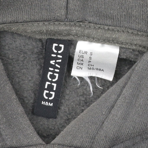 H&M Divided Women’s Grey Pullover Hoodie Size S Cotton Blend