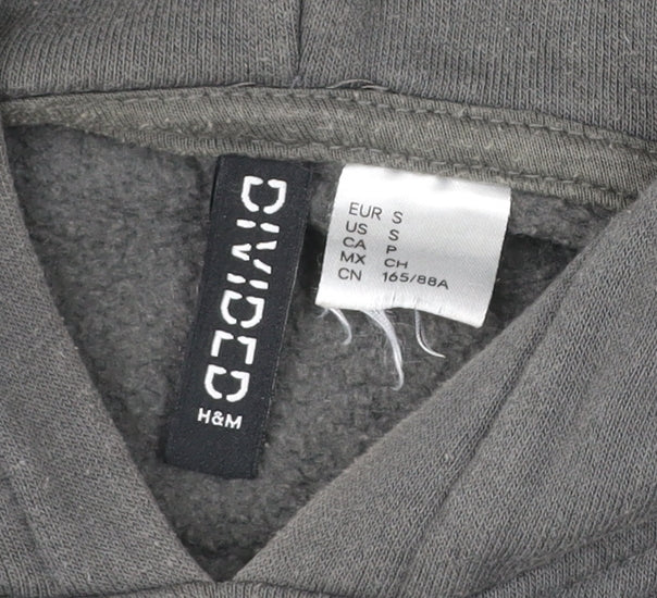 H&M Divided Women’s Grey Pullover Hoodie Size S Cotton Blend